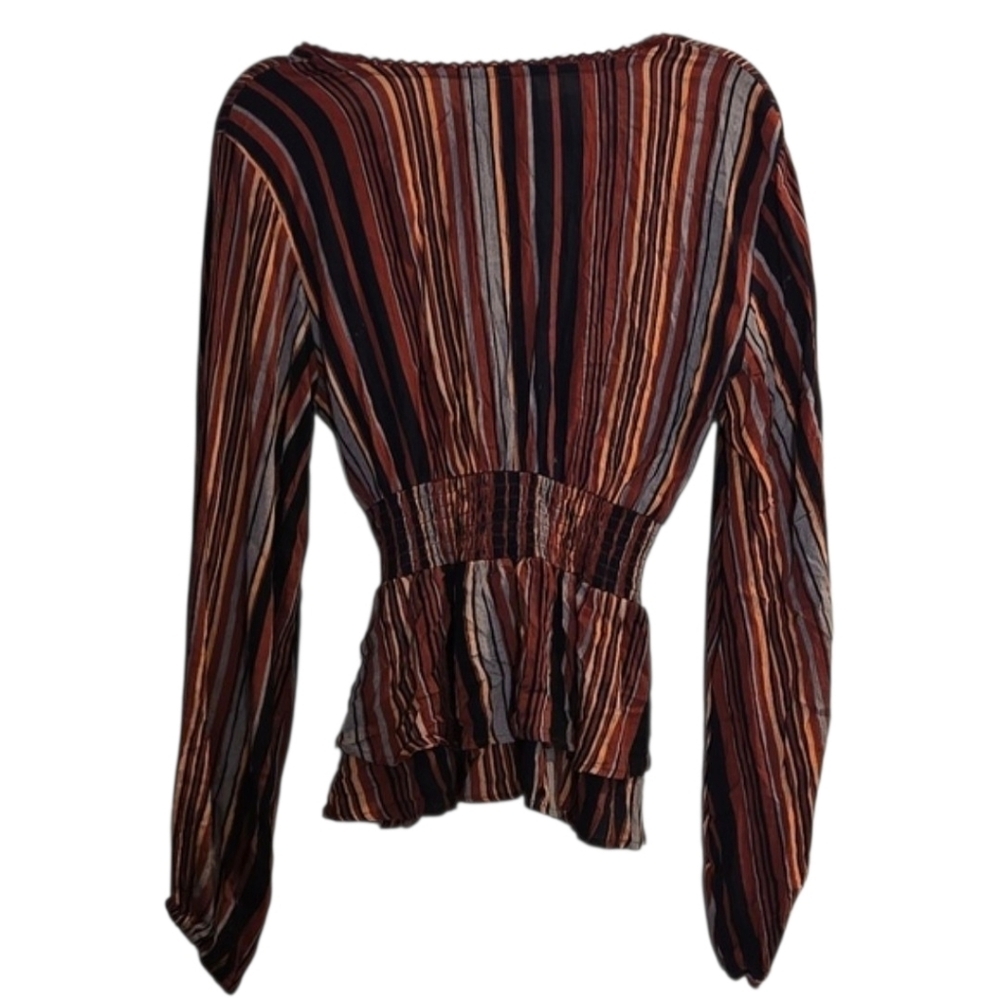 Angie Striped V-Neck Long Sleeve Top Size S - Picture 5 of 7